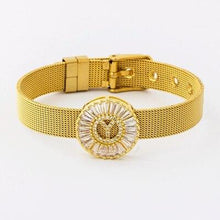 Load image into Gallery viewer, Women Stunning Stainless Steel Crystal Initials Letter Watch Belt Bracelets freeshipping - Tyche Ace