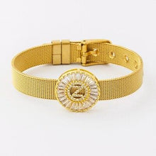 Load image into Gallery viewer, Women Stunning Stainless Steel Crystal Initials Letter Watch Belt Bracelets freeshipping - Tyche Ace