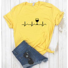 Load image into Gallery viewer, Women Stylish Wine Heartbeat T Shirts freeshipping - Tyche Ace