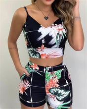Load image into Gallery viewer, Women Summer 2-Piece Sleeveless Print Top and Shorts Set freeshipping - Tyche Ace