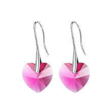 Load image into Gallery viewer, Women Swarovski Crystal Heart Drop Earrings freeshipping - Tyche Ace