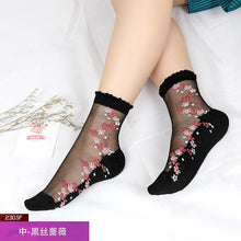 Load image into Gallery viewer, Women Transparent Lace Ruffle Soft  Sheer Silk Elastic Mesh Frill Trim Socks freeshipping - Tyche Ace