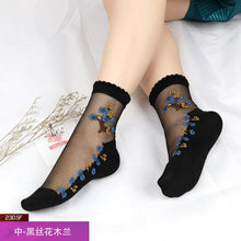 Load image into Gallery viewer, Women Transparent Lace Ruffle Soft  Sheer Silk Elastic Mesh Frill Trim Socks freeshipping - Tyche Ace