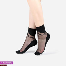 Load image into Gallery viewer, Women Transparent Lace Ruffle Soft  Sheer Silk Elastic Mesh Frill Trim Socks freeshipping - Tyche Ace