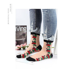 Load image into Gallery viewer, Women Transparent Lace Ruffle Soft  Sheer Silk Elastic Mesh Frill Trim Socks freeshipping - Tyche Ace