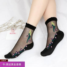 Load image into Gallery viewer, Women Transparent Lace Ruffle Soft  Sheer Silk Elastic Mesh Frill Trim Socks freeshipping - Tyche Ace