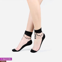 Load image into Gallery viewer, Women Transparent Lace Ruffle Soft  Sheer Silk Elastic Mesh Frill Trim Socks freeshipping - Tyche Ace