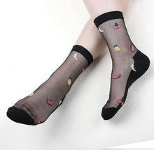 Load image into Gallery viewer, Women Transparent Lace Ruffle Soft  Sheer Silk Elastic Mesh Frill Trim Socks freeshipping - Tyche Ace