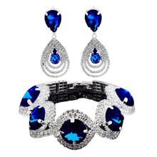 Load image into Gallery viewer, Women Trendy Rhinestone Crystal Bracelet Earrings Set freeshipping - Tyche Ace