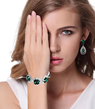 Load image into Gallery viewer, Women Trendy Rhinestone Crystal Bracelet Earrings Set freeshipping - Tyche Ace