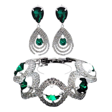 Load image into Gallery viewer, Women Trendy Rhinestone Crystal Bracelet Earrings Set freeshipping - Tyche Ace