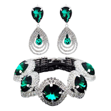 Load image into Gallery viewer, Women Trendy Rhinestone Crystal Bracelet Earrings Set freeshipping - Tyche Ace
