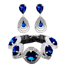 Load image into Gallery viewer, Women Trendy Rhinestone Crystal Bracelet Earrings Set freeshipping - Tyche Ace