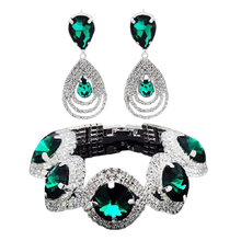 Load image into Gallery viewer, Women Trendy Rhinestone Crystal Bracelet Earrings Set freeshipping - Tyche Ace