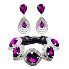 Load image into Gallery viewer, Women Trendy Rhinestone Crystal Bracelet Earrings Set freeshipping - Tyche Ace