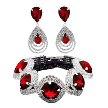 Load image into Gallery viewer, Women Trendy Rhinestone Crystal Bracelet Earrings Set freeshipping - Tyche Ace