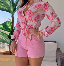 Load image into Gallery viewer, Women Turn-down Collar Floral Long Sleeve Blouses freeshipping - Tyche Ace