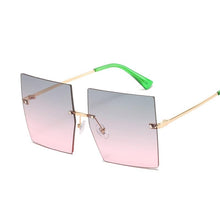 Load image into Gallery viewer, Women Vintage Rimless Oversized Gradient Square Sunglasses freeshipping - Tyche Ace