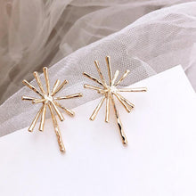 Load image into Gallery viewer, Women Wild Sun Design Long Drop Big Pearl Round Earrings freeshipping - Tyche Ace