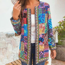 Load image into Gallery viewer, Women Winter Ethnic Floral Print Long Sleeve Loose Jacket Coat freeshipping - Tyche Ace