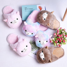 Load image into Gallery viewer, Women Winter Warm Alpaca Cartoon Fur Plush Slippers freeshipping - Tyche Ace