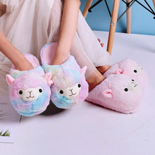 Load image into Gallery viewer, Women Winter Warm Alpaca Cartoon Fur Plush Slippers freeshipping - Tyche Ace