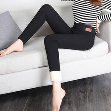 Load image into Gallery viewer, Women Winter Warm Casual High Waist Patchwork Super Stretch Velvet Leggings freeshipping - Tyche Ace