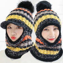 Load image into Gallery viewer, Women Winter Warm Knitted Beanie Pompom Hat Scarf Sets freeshipping - Tyche Ace