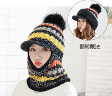 Load image into Gallery viewer, Women Winter Warm Knitted Beanie Pompom Hat Scarf Sets freeshipping - Tyche Ace