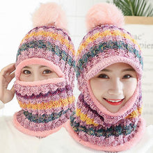 Load image into Gallery viewer, Women Winter Warm Knitted Beanie Pompom Hat Scarf Sets freeshipping - Tyche Ace