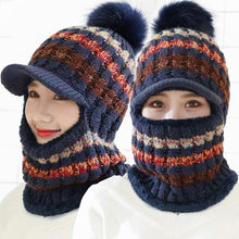 Load image into Gallery viewer, Women Winter Warm Knitted Beanie Pompom Hat Scarf Sets freeshipping - Tyche Ace