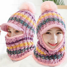 Load image into Gallery viewer, Women Winter Warm Knitted Beanie Pompom Hat Scarf Sets freeshipping - Tyche Ace