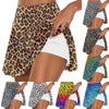 Women Performance Cheetah Print Skirt Skort -Tennis Golf Workout