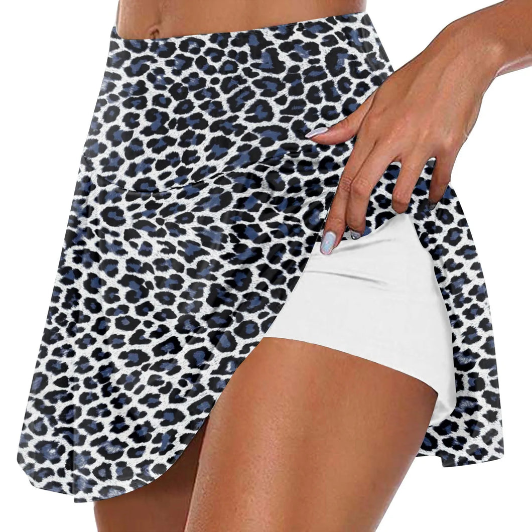 Women Performance Cheetah Print Skirt Skort -Tennis Golf Workout - Tyche Ace