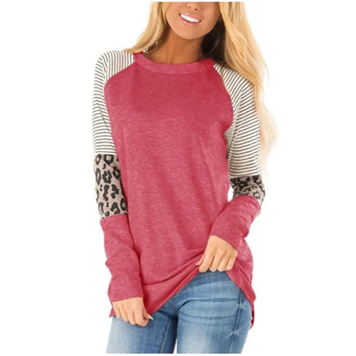 Leopard Print Long Sleeve Shirts For Women