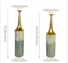 Load image into Gallery viewer, Elevate your Decor With Metal design tall floor vases for flowers - Tyche Ace
