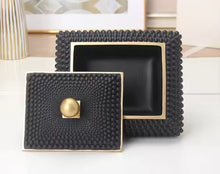 Load image into Gallery viewer, Elevate Your Space- Luxury Decorative Studded Gold Trim Box - Tyche Ace
