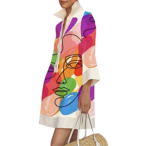 Women Style Contrast Summer Colourful Dress - Tyche Ace