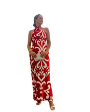 Load image into Gallery viewer, Stunning Sleeveless Red Elegant Halter Neck Dress - Tyche Ace
