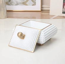 Load image into Gallery viewer, Elevate Your Space- Luxury Decorative Studded Gold Trim Box - Tyche Ace
