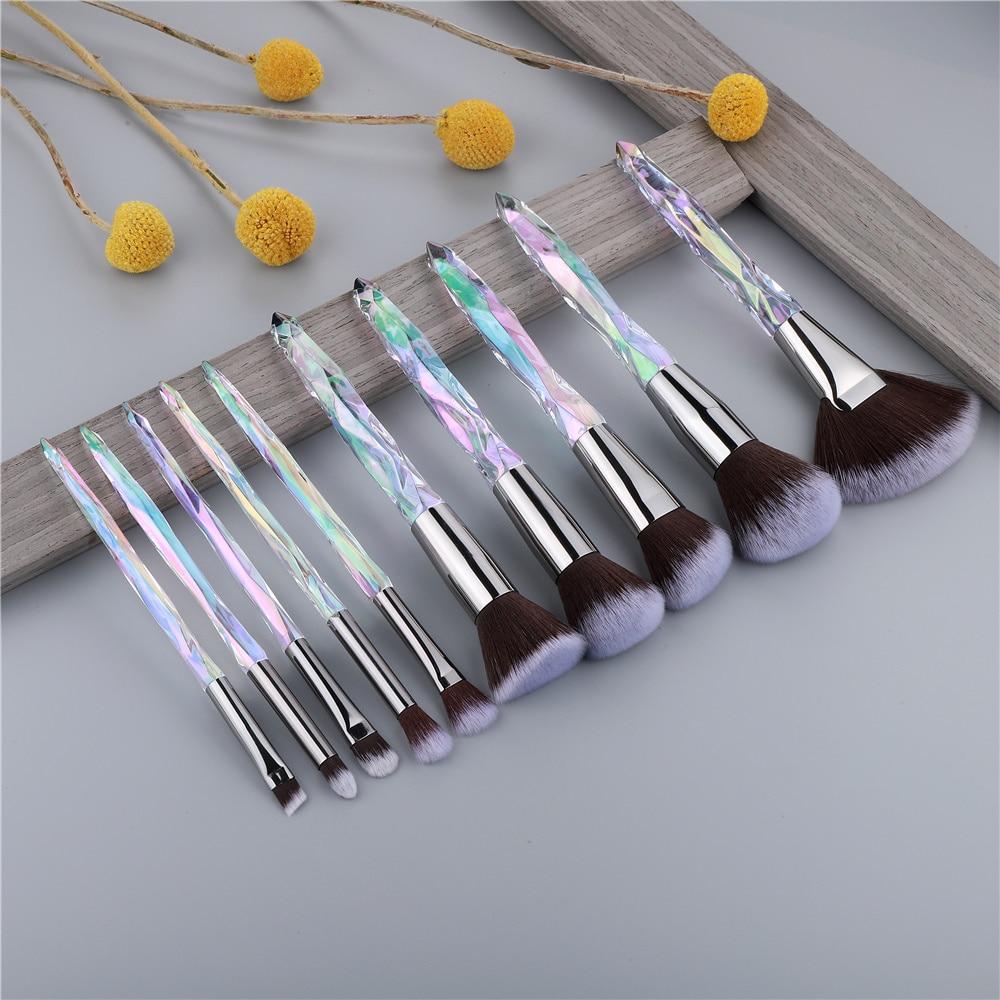 10pcs Crystal Silky Smooth Makeup Brush Set freeshipping - Tyche Ace