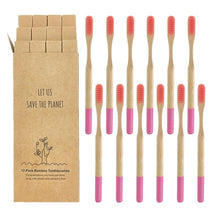 Load image into Gallery viewer, 12 Pcs Natural Eco-Friendly Bamboo Handle Medium Bristle Toothbrushes freeshipping - Tyche Ace
