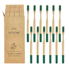 Load image into Gallery viewer, 12 Pcs Natural Eco-Friendly Bamboo Handle Medium Bristle Toothbrushes freeshipping - Tyche Ace
