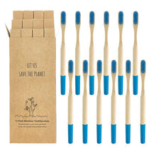 Load image into Gallery viewer, 12 Pcs Natural Eco-Friendly Bamboo Handle Medium Bristle Toothbrushes freeshipping - Tyche Ace
