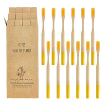 Load image into Gallery viewer, 12 Pcs Natural Eco-Friendly Bamboo Handle Medium Bristle Toothbrushes freeshipping - Tyche Ace
