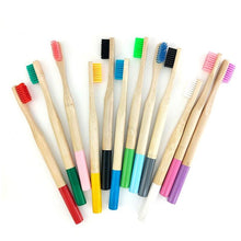 Load image into Gallery viewer, 12 Pcs Natural Eco-Friendly Bamboo Handle Medium Bristle Toothbrushes freeshipping - Tyche Ace

