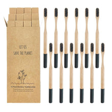 Load image into Gallery viewer, 12 Pcs Natural Eco-Friendly Bamboo Handle Medium Bristle Toothbrushes freeshipping - Tyche Ace
