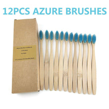 Load image into Gallery viewer, 12Pcs Pack Rainbow Natural Soft Hair  Bamboo Toothbrushes freeshipping - Tyche Ace
