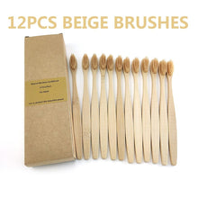 Load image into Gallery viewer, 12Pcs Pack Rainbow Natural Soft Hair  Bamboo Toothbrushes freeshipping - Tyche Ace
