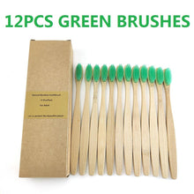 Load image into Gallery viewer, 12Pcs Pack Rainbow Natural Soft Hair  Bamboo Toothbrushes freeshipping - Tyche Ace
